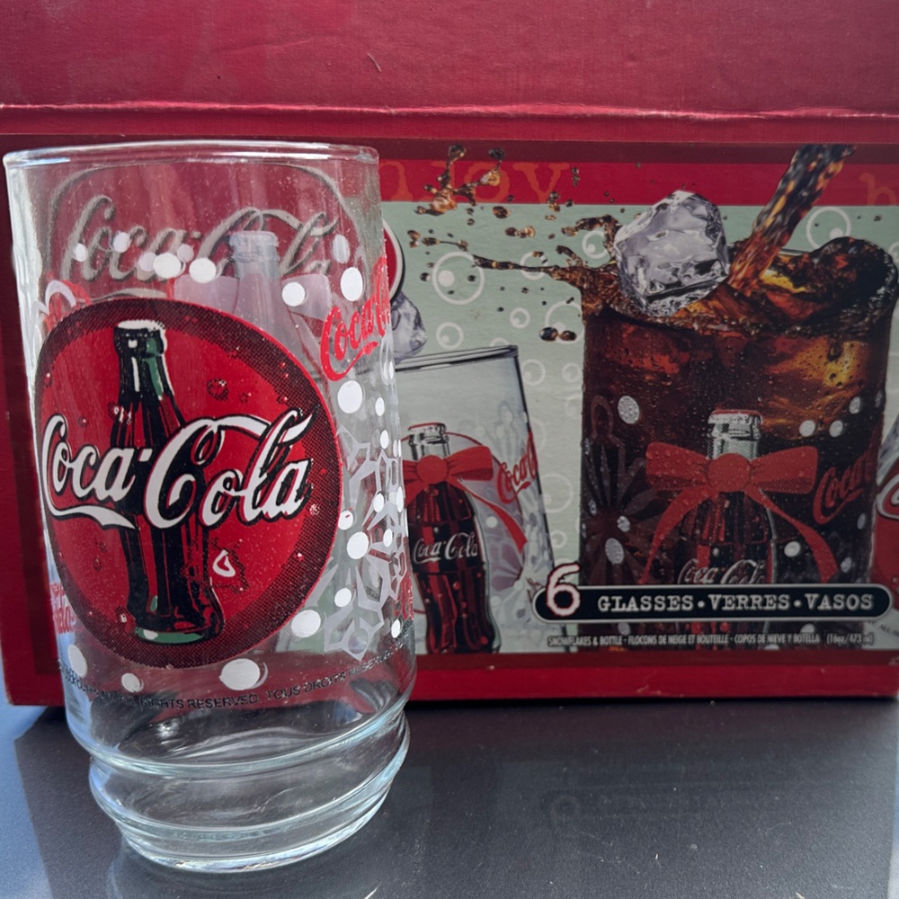 Coca-Cola Glass Set with Vibrant Red and White Accents